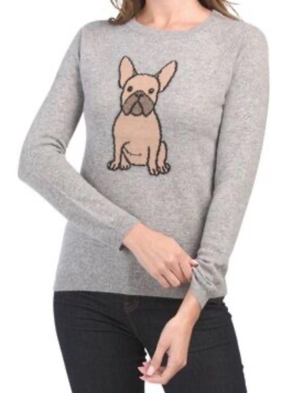 Philosophy Light Gray Cashmere Blend Crewneck Sweater